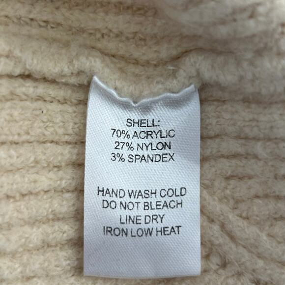 Lulu's Boat Neck / Off Shoulder Sweater, Cream, Sz S - Picture 7 of 9